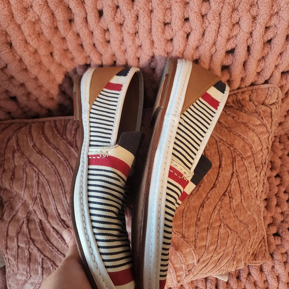 Striped Loafers - Red and Black